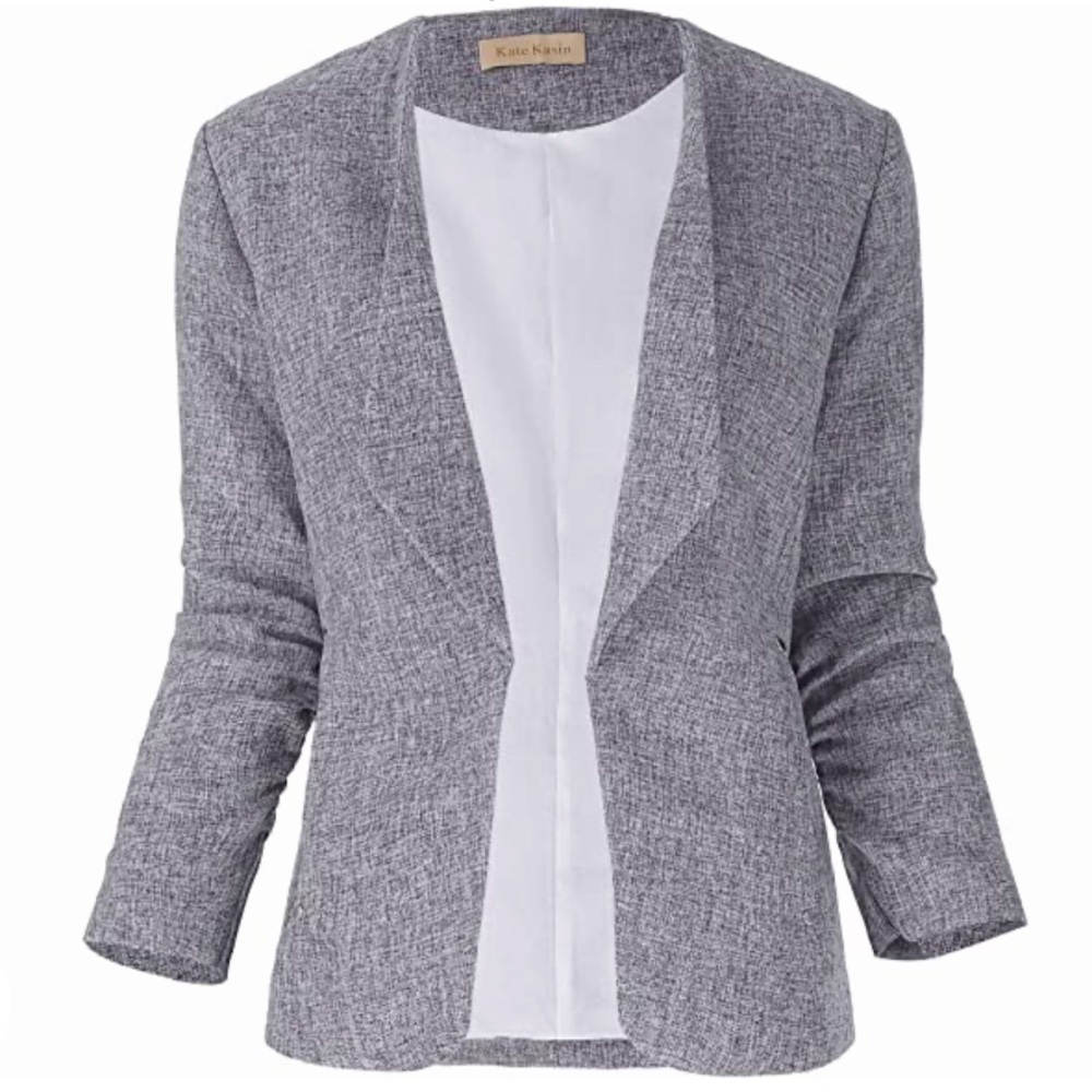 Gray, Ruched Blazer-Size Small